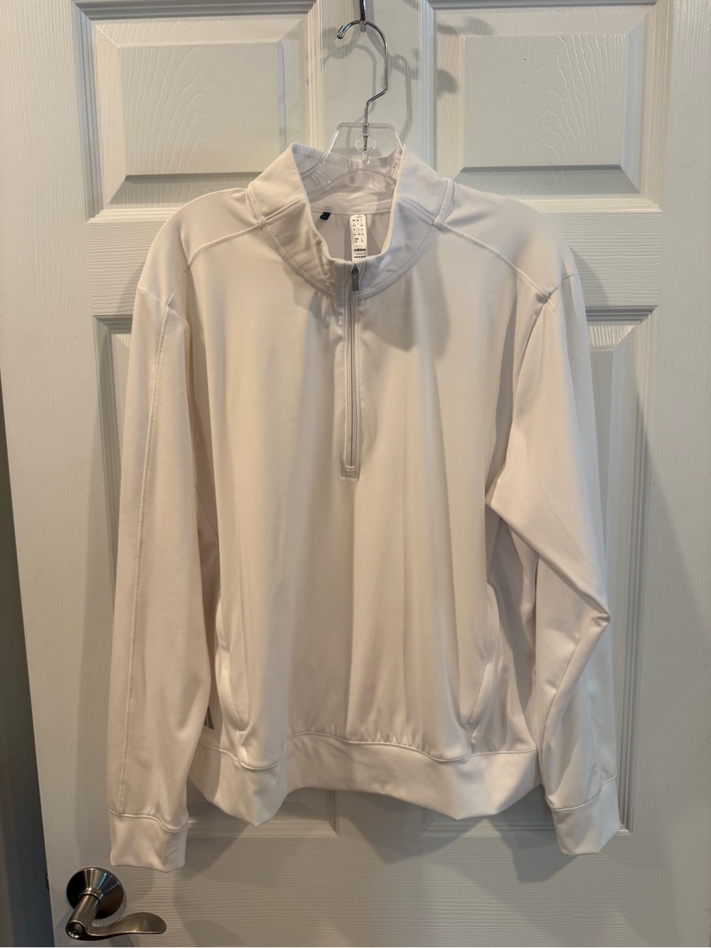 adidas White Women's Quarter-Zip Pullover Top